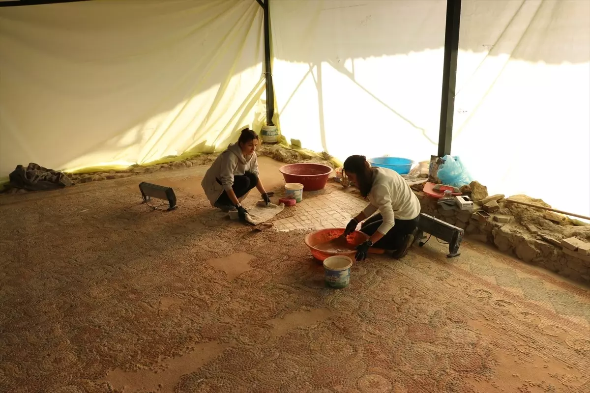 Pompeiopolis Antik Kenti’nde Roma Mozaikleri Yeniden Yerine Yerleştirildi